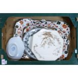J F Wileman charger, oval platter, plates etc ( 6 pieces)
