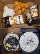 A mixed collection of ceramic items to include Crown Devon vintage coffee and biscuit storage