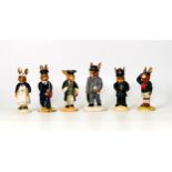 Royal Doulton Bunnykins to include Policeman DB64, Be prepared DB56, Businessman DB203, School