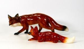 Two Ceramic Fox Figures to include Beswick Fox 5209 together with a Sylvac Fox