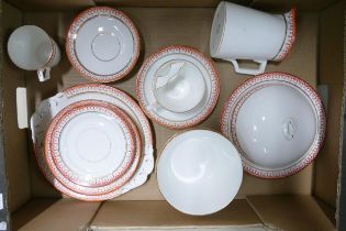 A collection of Shelley & Wileman ware to include muffin dish, jug, moustache cup & saucer, sugar