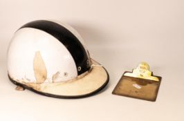 1950's Motorcycle Helmet made by Slazenger & recommended by Geoff Duke , John Surtees together