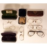 A collection of vintage reading glasses & monocle