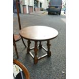 Modern Oak Circular Occasional Table, height 41cm & diameter 50cm