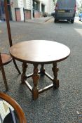 Modern Oak Circular Occasional Table, height 41cm & diameter 50cm