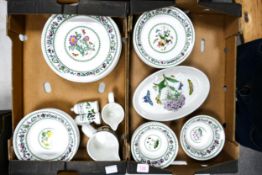 A collection of Portmeirion Botanic & Variations patterned item to include dinner plates, rimmed