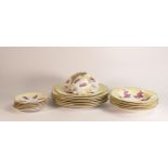 Shelley Dainty ware, yellow ground with pink roses to include 4 cups, 6 saucers, 6 soup bowls, 6