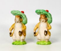 Two Beswick Beatrice potters figures Benjamin Bunny with gold highlights. BP9