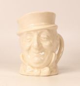 Royal Doulton Small Painted White Character Jug Mr Micawber (2 glaze faults to upper rim)