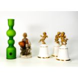 A mixed collection of items to include Murano Lime Green Glass vase, Royal Doulton limited edition