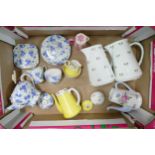 A collection of Shelley to include small Dainty hot water jug, coffee pot, cream bowl, milk jug, ,