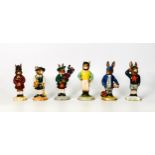 Royal Doulton Bunnykins to include Piper DB191, Jockey DB189, Schooldays DB57, Schoolboy DB66, Be