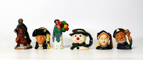 Royal Doulton small charcater jugs to include Snowman D6972, George Washington D6825, Jane Seymour