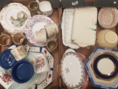 A mixed collection of ceramic items to include Royal Albert pattern sandwich tray, Royal Doulton