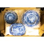 Spode dinner ware to include 6 dinner plates, 2 open veg, 1 butter, 1 round dish etc ( 1 tray)