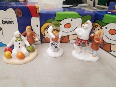 A group of 3 Coalport Snowmen Figures (All in box with certificates) to include Soft Landing, The