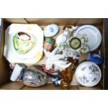 A mixed collection of items to include Shelley Lucie Attwell baby bowl, Beswick bulldog, Continental