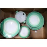 Shelley part dinner service , pattern 12323 to include 6 dinner plates, 7 salad [plates, 5 side