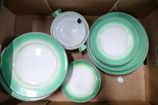 Shelley part dinner service , pattern 12323 to include 6 dinner plates, 7 salad [plates, 5 side