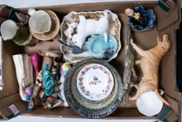 A mixed collection of damaged items to include Royal Doulton Series ware bowl & figure, Beswick