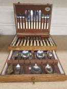 Early 20th century Oak Cased Hallamshire Cutlery Canteen