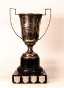 Silver Plated Bowling Completion Trophy, height 33cm