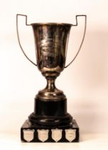 Silver Plated Bowling Completion Trophy, height 33cm