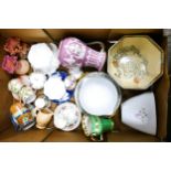 A mixed collection of items to include 19th Century Embossed Jug, floral decorated cups & saucers,