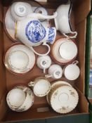 A mixed collection of ceramic items to include Willow patterned Coffee Pot, Mintons Teaware together