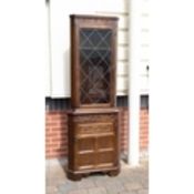 1930 Oak Framed Cheval Mirror, height 156cm Together With Priory Style Oak Corner Unit and