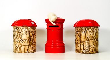 Three John Beswick Moneyboxes to include The Cats Collection and two Saving For A Rainy Day examples