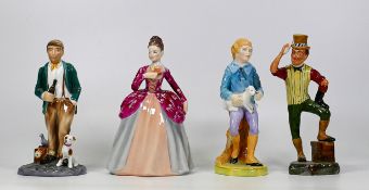 A collection of pottery figures including Andy Moss limited edition figure The Fancier, Francesca