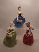 Royal Doulton Lady figures Melanie HN2271, Clarissa HN2345 & Christmsas Morn HN1992 (3)