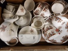 Royal Doulton Tumbling Leaves tea set, together with Colcolough part tea set (1 tray)