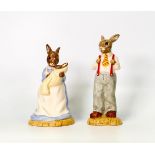 Royal Doulton Bunnykins figures Mother & Baby DB226 and Father DB227 (2)