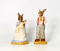 Royal Doulton Bunnykins figures Mother & Baby DB226 and Father DB227 (2)