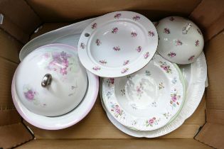 A collection of Shelley , Wileman & Co to inlcude dainty oval platter, regent lidded tureen,