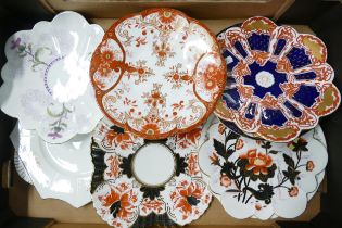 A collection of Wileman & Co bread & butter plates x 8 in various patterns