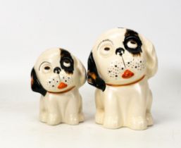 Hand painted Crown Devon Bonzo Dog figures,. height f tallest 13cm