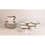 Shelley part teaset in the bute shape, pattern 11216 to include 5 cups, 6 saucers, 6 side plates and