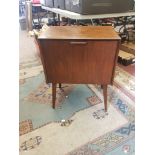 Mid Century Small Teak Bedside Cabinet (makers monogram 'S' to inner hinge)