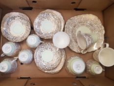 A collection of Colclough Green & Gilt Decorated Tea Ware