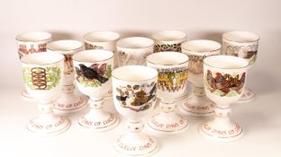 A collection of Royal Doulton 12 Days of Christmas Goblets