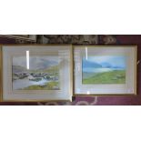 Warren Williams framed prints ( personal prints produced from originals) of Welsh Landscape, largest