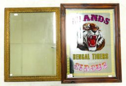 Bengal tigers circus adverting mirror together with a similar wll mirror. Size of largest 63cm x