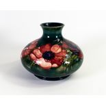 Moorcroft large Anemone squat vase. Paper sticker potters to the late Queen Mary to base. Height
