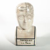 L.N. Fowler Ceramic Phrenology Head 28cm tall