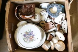 A collection of Wade including Blue Cheese pots, plates, wall plaques etc .These items were