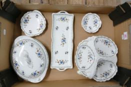 A collection of Shelley Chelsea pattern , 11280 to include lidded hot bacon dish, sandwich plate,