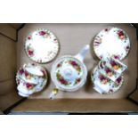 Royal Albert Old Country Rose Patterned Part Tea set including 5 trio's & teapot